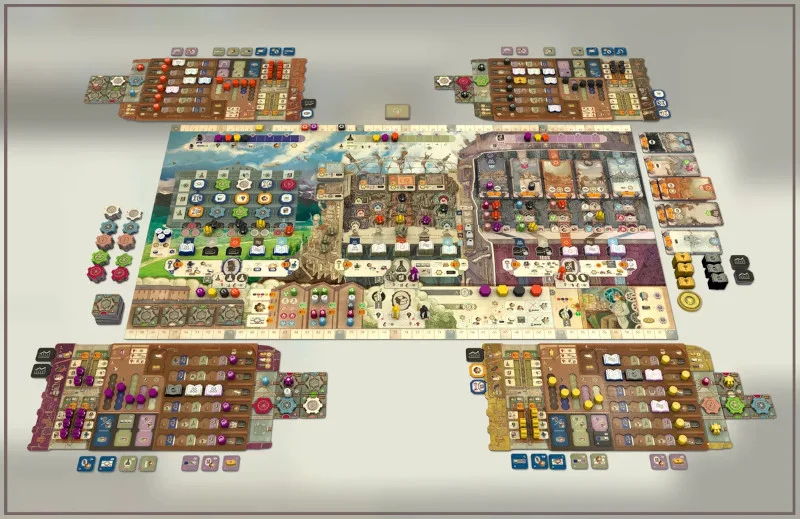 O tabuleiro do User's Game, as peças do jogo e o mapa de ações